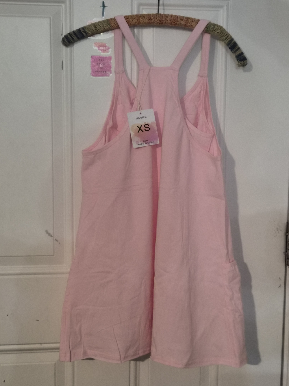 Pink Mini Dress with Racerback Straps - Picture 2 of 2